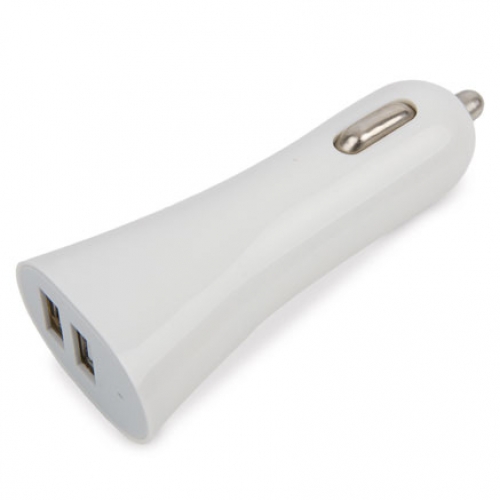 CARGADOR DE COCHE DOBLE USB BLANCO 1 CARGADOR DE COCHE DOBLE USB BLANCO